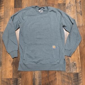 Carhartt Force Women's Sage Green Crewneck Sweatshirt W/ Kangaroo Pocket